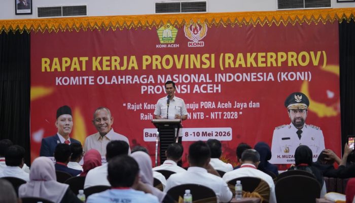 Sekda Aceh M Nasir Buka Rakerprov KONI Aceh 2026, Tekankan Pembinaan Atlet dan Tata Kelola Olahraga