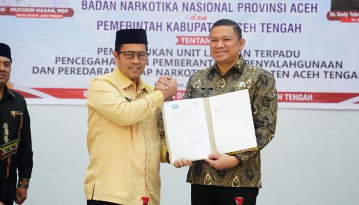 Aceh Tengah Hibahkan Lahan untuk Kantor BNNK, 60 Kepala Dinas Jalani Tes Urine